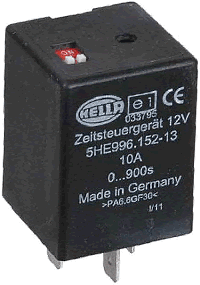 996152131 Hella Amp 12 Volt 10 Amp SPDT Time Delay Relay Adjustable from 0-900 Seconds