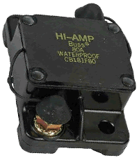 CB181 Series Auto Reset Circuit Breakers 12 volt to 48 volt.